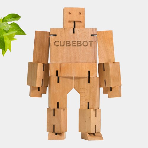 Cubebot 臺灣總代理 Cubebot 酷比人【經典大型】山毛櫸積木變形機器人公仔