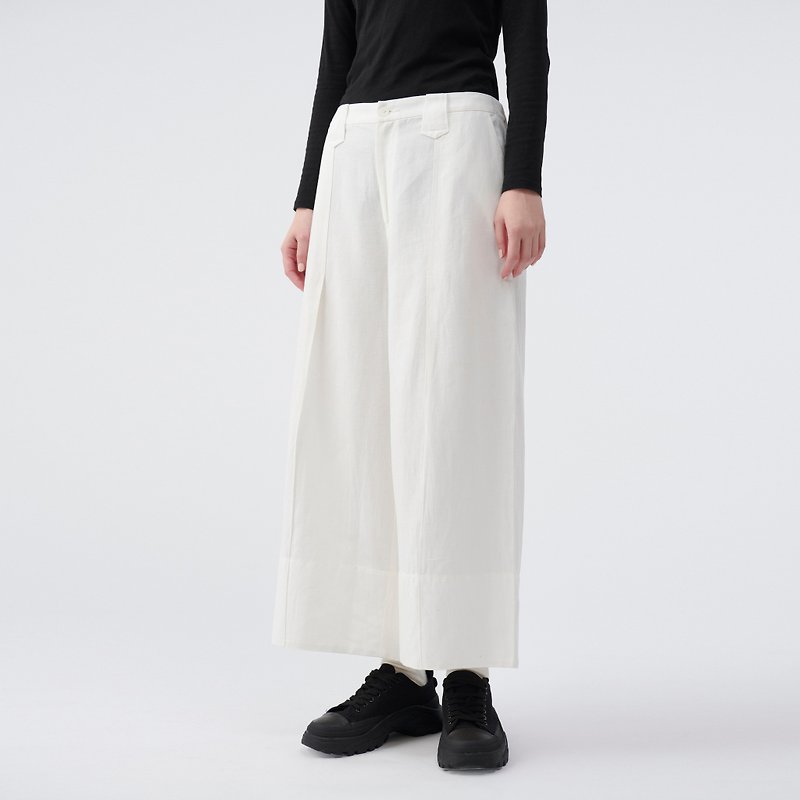 Low Rise Loose Crop (slight defect) - Women's Pants - Cotton & Hemp White