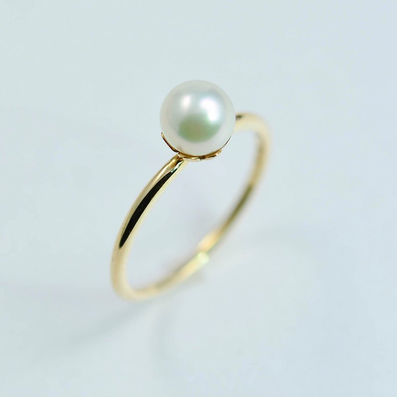 K14YG × Freshwater Pearl Magnolia - General Rings - Other Metals Gold