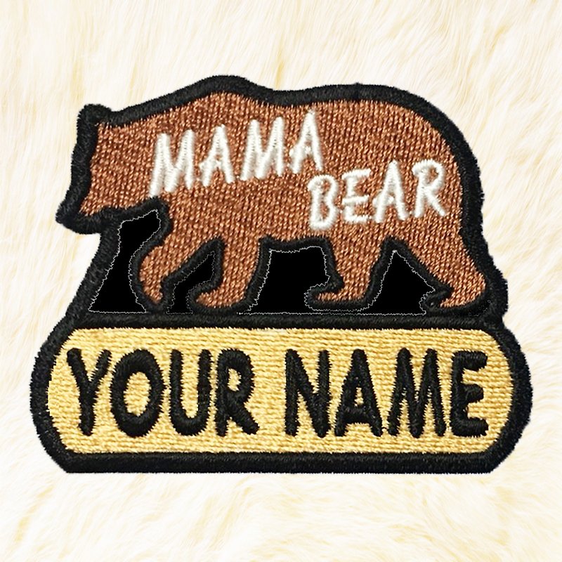 Mama Bear Personalized Iron on Patch Your Name Your Text Buy 3 Get 1 Free - 編織/羊毛氈/布藝 - 繡線 咖啡色