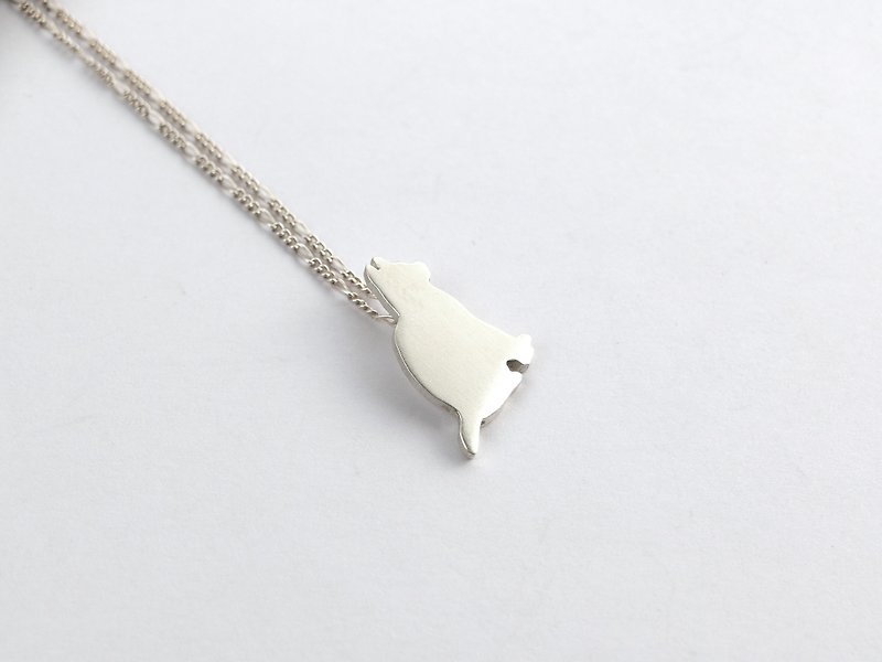 Cat Sterling Silver Necklace - Necklaces - Silver Silver