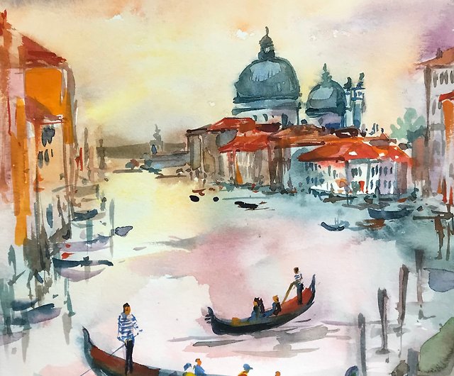 水彩画「ヴェネツィア」 - 美術品
