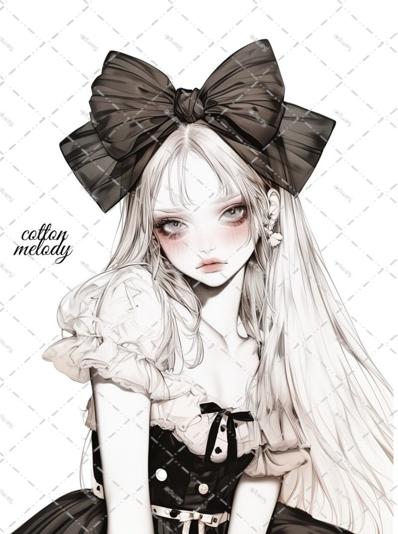 original sticker no.2301 人物ステッカー オリジナルステッカー オリジナル人物ステッカー 装飾ステッカー cotton melody - 貼紙 - 紙 