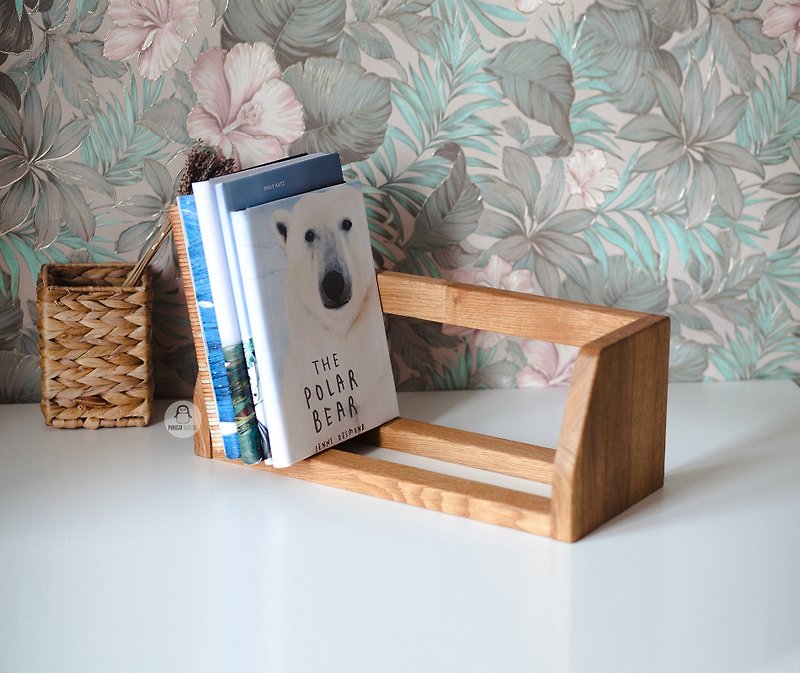 Minimalist Desktop Wooden Shelf for Books, Table Bookshelf, Bookend, Storage - Shelves & Baskets - Wood 