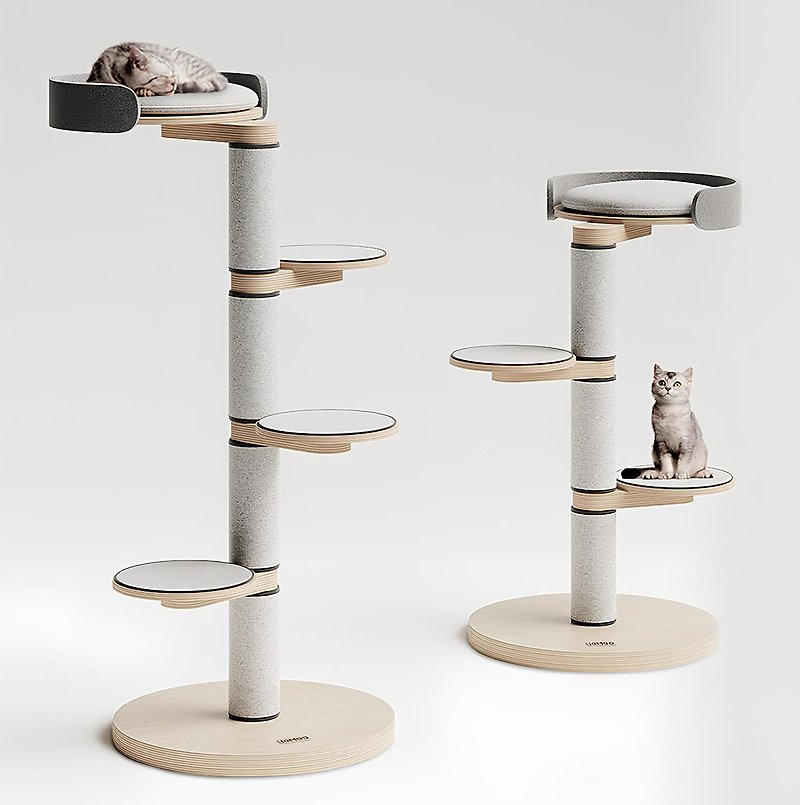 Flat 3-Tier Modern Cat Tree | Space Capsule Edition - อุปกรณ์แมว - ไม้ 