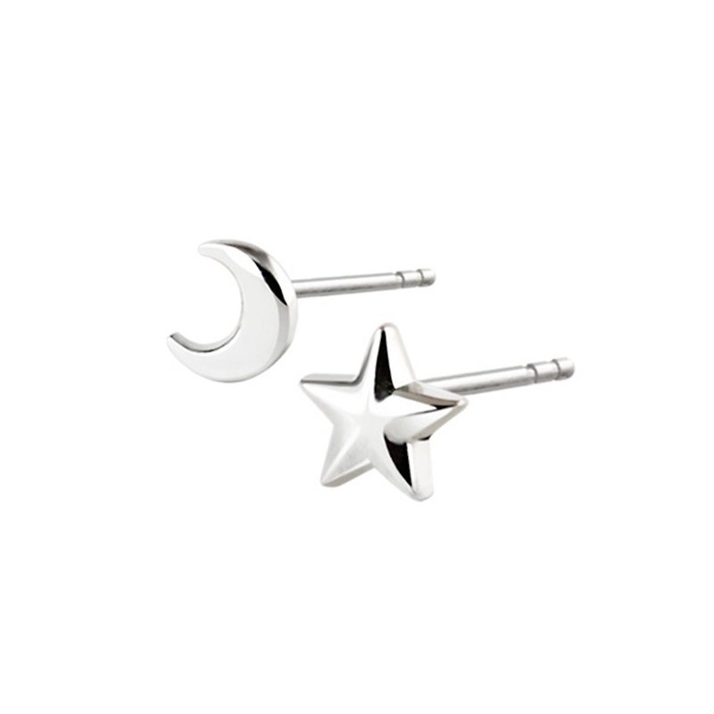 Faculty Department-Crescent Moon Jumping Stars - Earrings & Clip-ons - Other Metals 