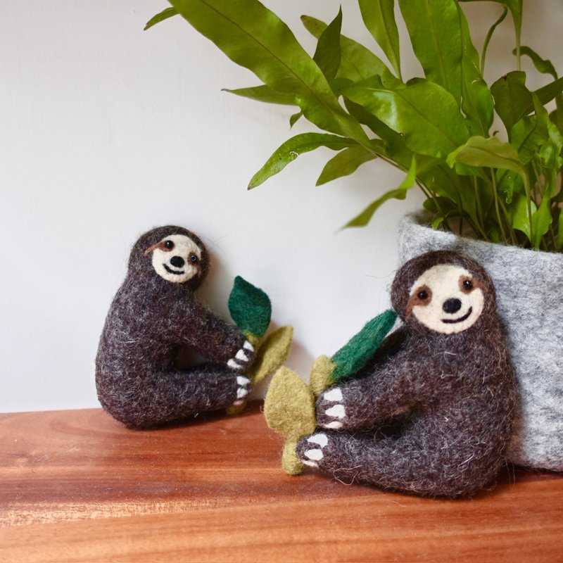 毛絨絨樂園 — 漫漫樹懶 • 羊毛氈釦飾 - 擺飾/家飾品 - 羊毛 