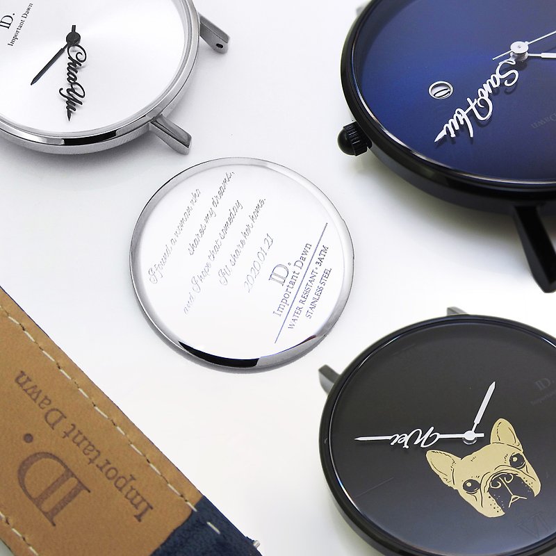 Pinkoi獨家福袋-客製化自由配錶款套組 - 女錶 - 真皮 黑色