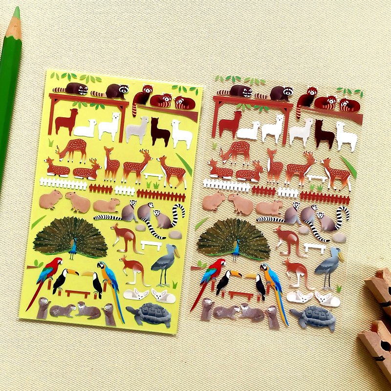 Animal Kingdom Stickers (2 Pieces Set) - สติกเกอร์ - วัสดุอื่นๆ สีนำ้ตาล