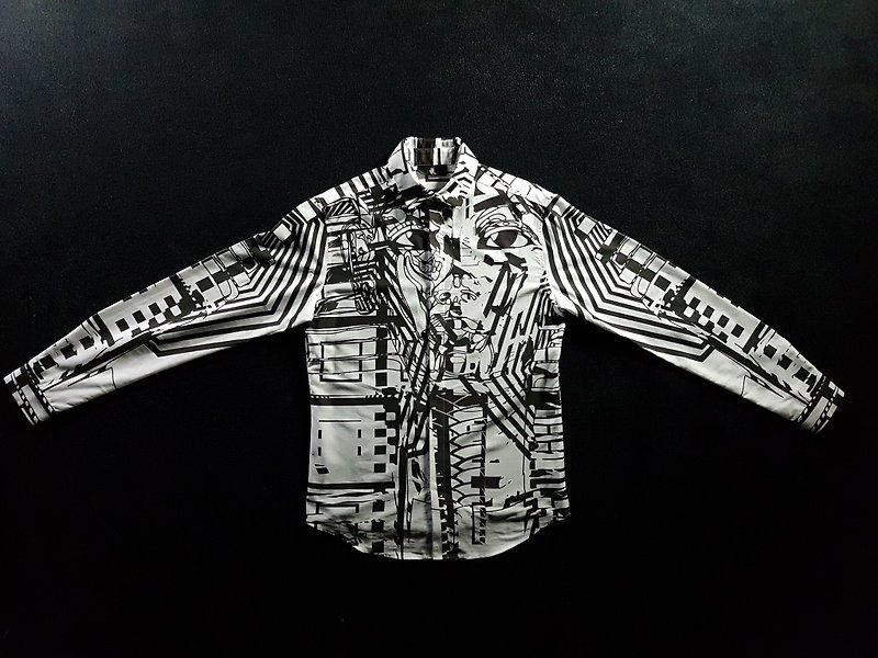 阿登森林迷彩 X 圖坦卡門 設計款 純棉襯衫 - 男襯衫/休閒襯衫 - 棉．麻 白色