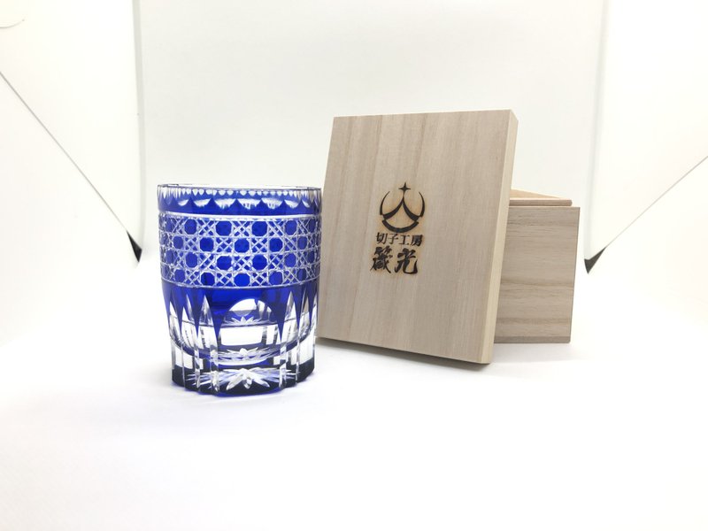 八角籠目ロックグラス - 玻璃杯 - 玻璃 藍色