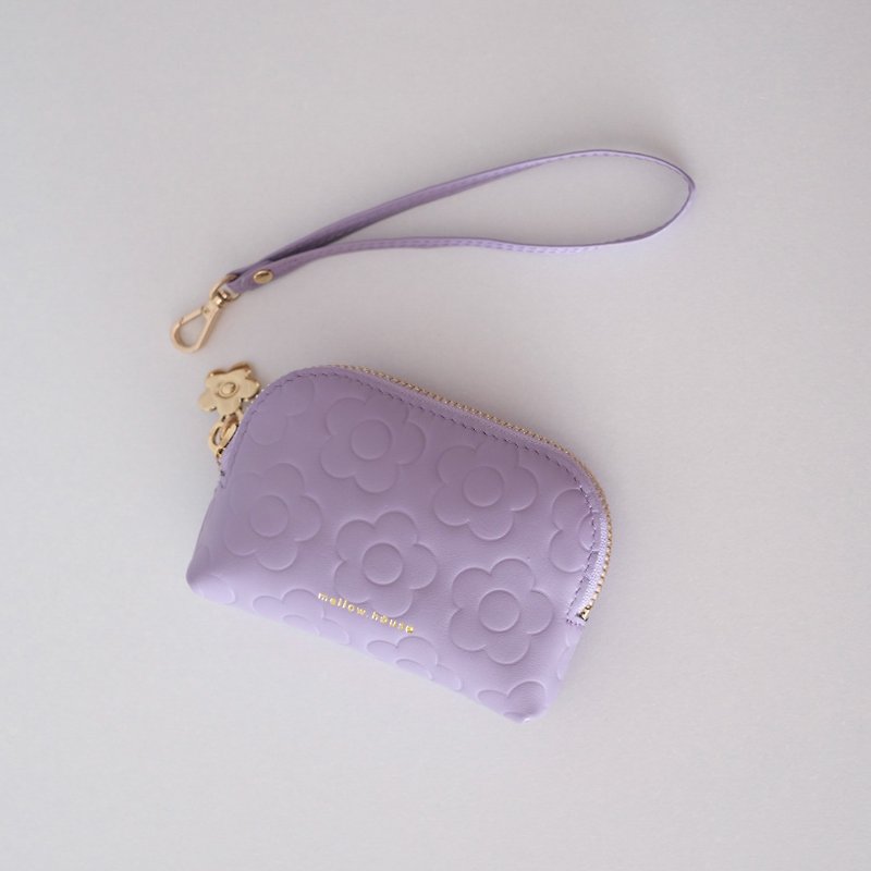 Mellow purse wallet, leather wallet  limited pattern with wristlet - Wallets - Genuine Leather Purple