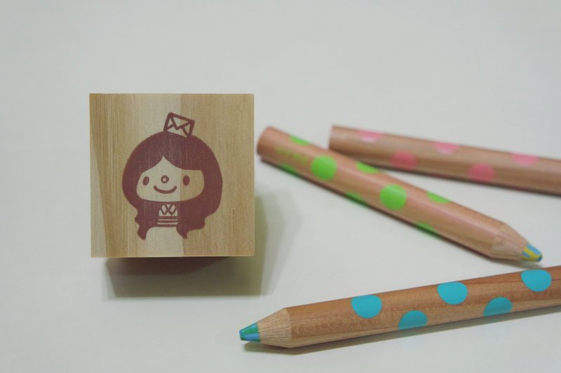 Hand carved stamp / girl messenger chapter - ตราปั๊ม/สแตมป์/หมึก - ยาง 