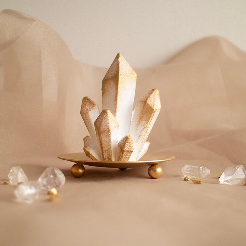 水晶香氛石擺飾 | 散發香氣的室內擺設 來自月亮的碎片 - 香氛/精油/擴香 - 陶 金色