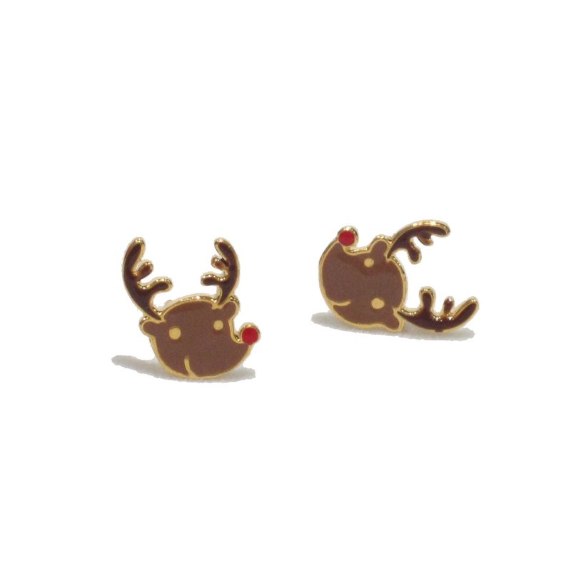 Reindeer Earring - Earrings & Clip-ons - Precious Metals Brown