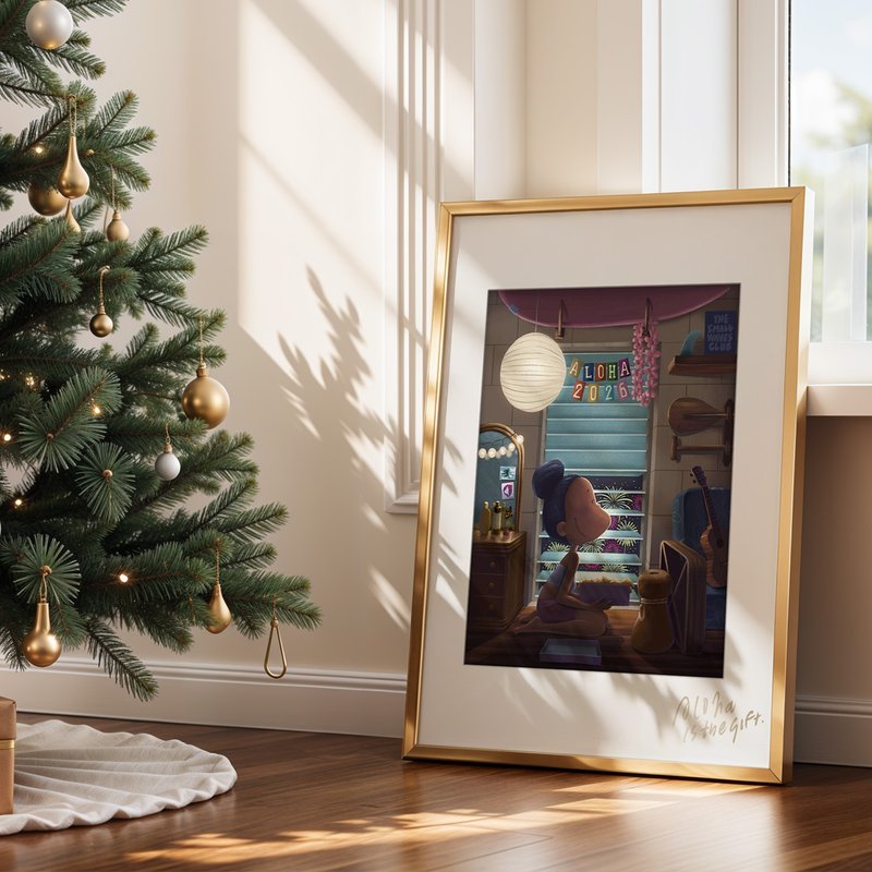 アロハな年越し 8x10インチ アート複製画 - ポスター・絵 - 紙 