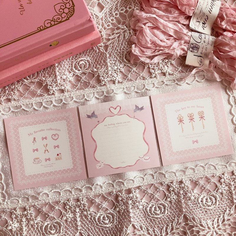 key to heart & Tea time sweetsメモ - 其他 - 紙 粉紅色