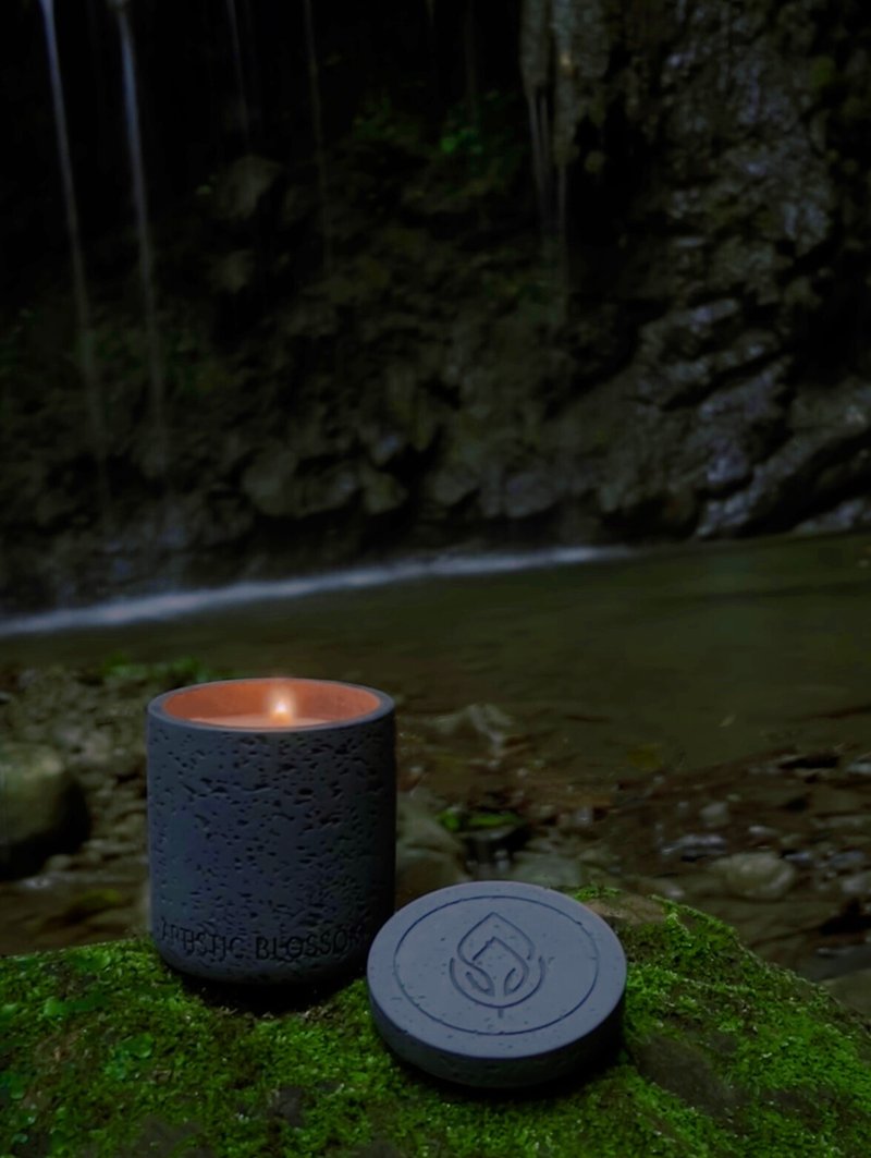 一日之息系列 暮 月眠  天然大豆蠟燭  手工香氛蠟燭 - 香薰/精油/線香 - 水泥 黑色