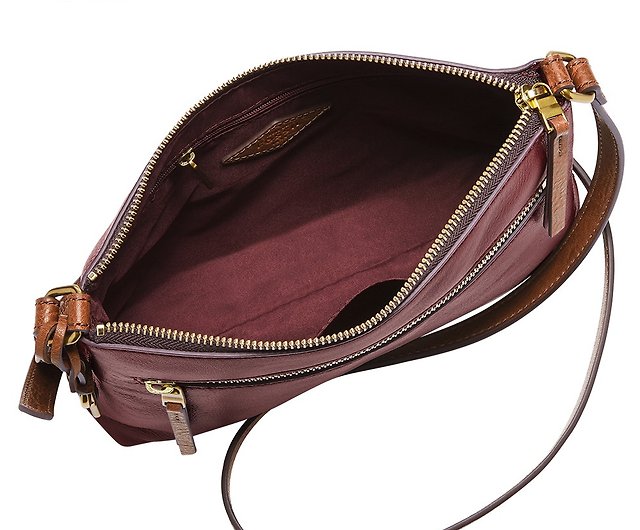 FOSSIL Fiona Leather Lightweight Casual Crossbody Bag - Burgundy ZB7266609  - Shop fossil Messenger Bags & Sling Bags - Pinkoi