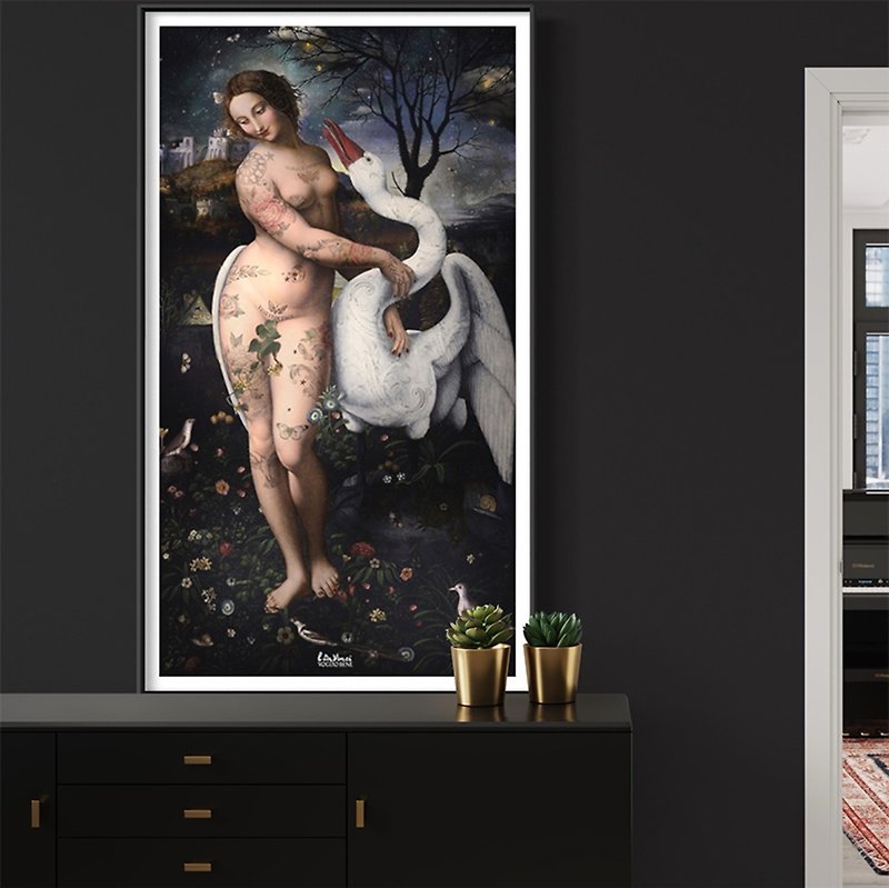 VOGLIO BENE possess Giant wall art / wall hanging /decorative painting - Posters - Polyester Gray