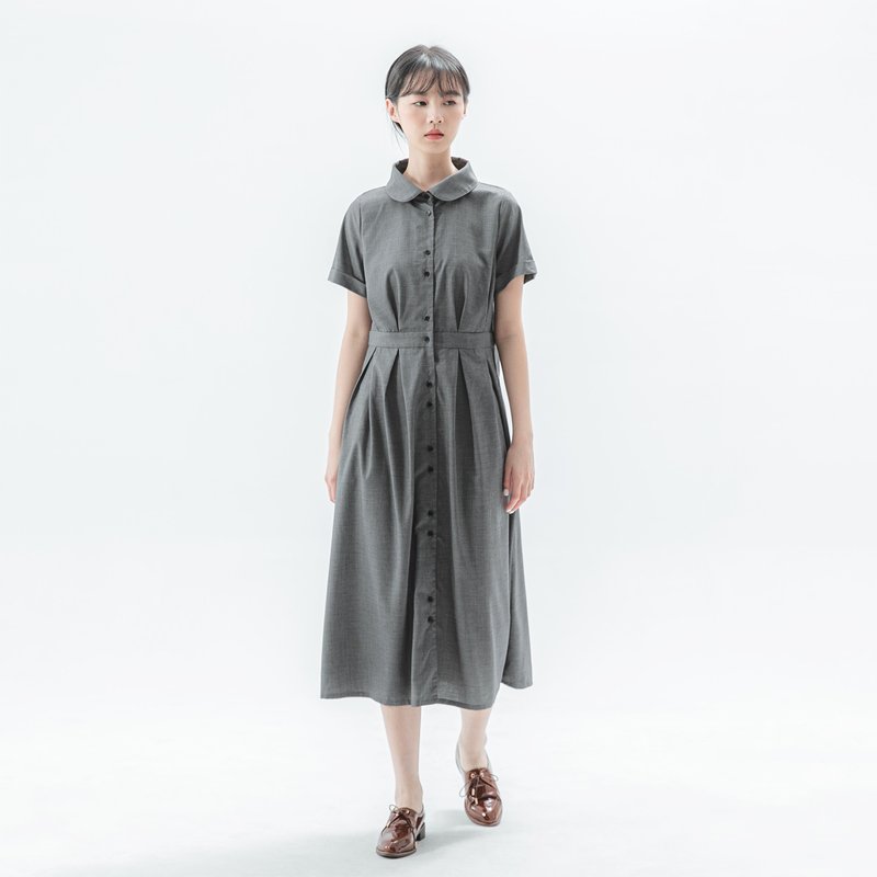 【經典原創】Romance_如織浪漫洋裝_CLD006_黑細格 - 洋裝/連身裙 - 棉．麻 黑色