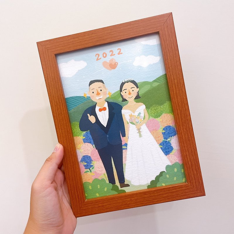 วัสดุอื่นๆ ภาพวาดบุคคล หลากหลายสี - Manbu | A5 framed photo frame double custom painting