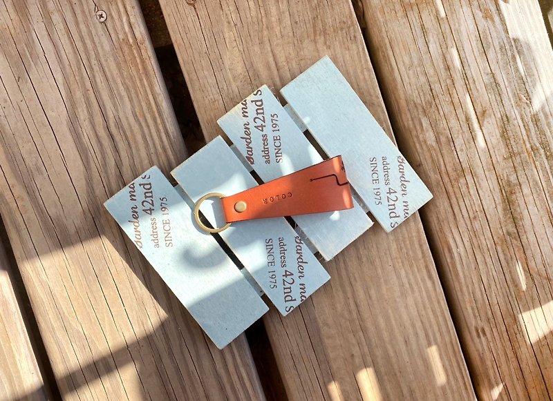 Hand made leather phone holder key ring - ที่ห้อยกุญแจ - หนังแท้ สีนำ้ตาล