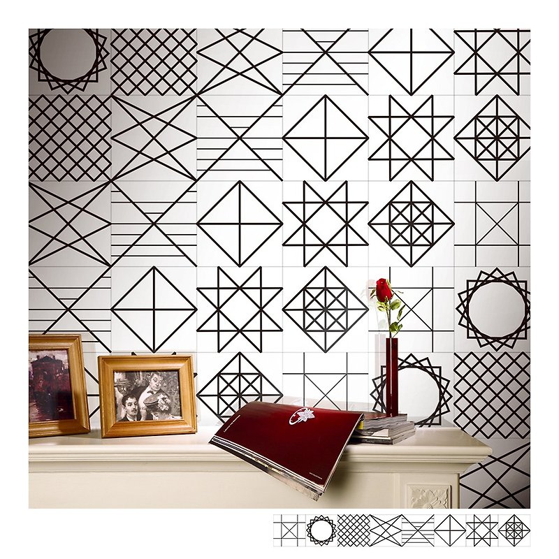 iINDOORS Tiles Sticker Type OLD-K Wall Stickers - Wall Décor - Plastic White