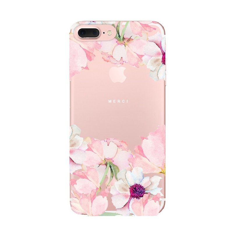 Water powder hibiscus flower phone shell - Phone Cases - Paper Pink