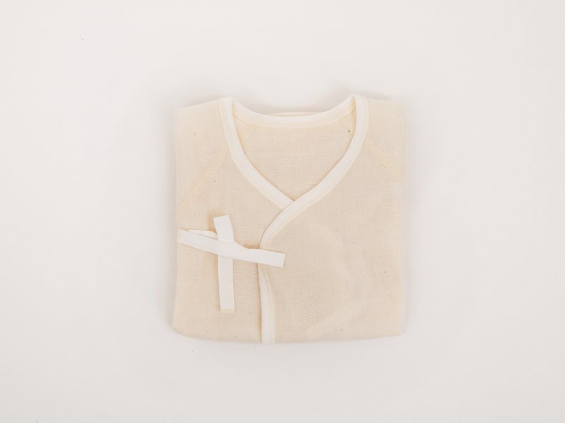 MARURU Japan-made organic baby muslin kimono/ top - Onesies - Cotton & Hemp Khaki