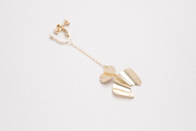 【驚蛰系列】黃銅耳夾 Brass Earrings - 耳環/耳夾/耳骨夾 - 銅/黃銅 