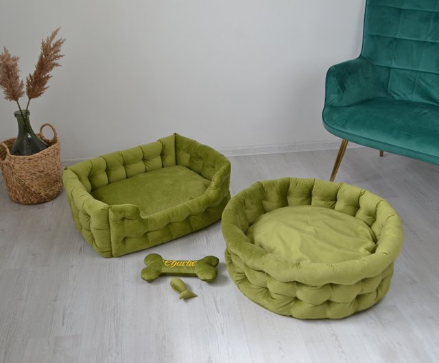 Lime green dog bed best sale