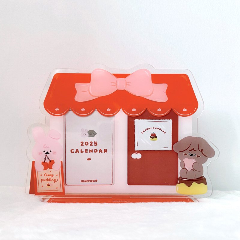 MOPPY&HABBY | Cherry Pudding Shop 2025 Replaceable Desk Calendar - ปฏิทิน - อะคริลิค 