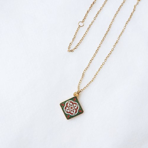 雅治設計 yajhih design 【卡片項鍊Card Necklace】臺灣文化 花磚款-金玉滿堂