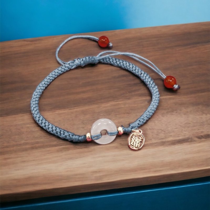 Christmas gift*Safe buckle sterling silver good luck blue rope bracelet (blue rope health knowledge calmness) - สร้อยข้อมือ - เครื่องเพชรพลอย สีน้ำเงิน