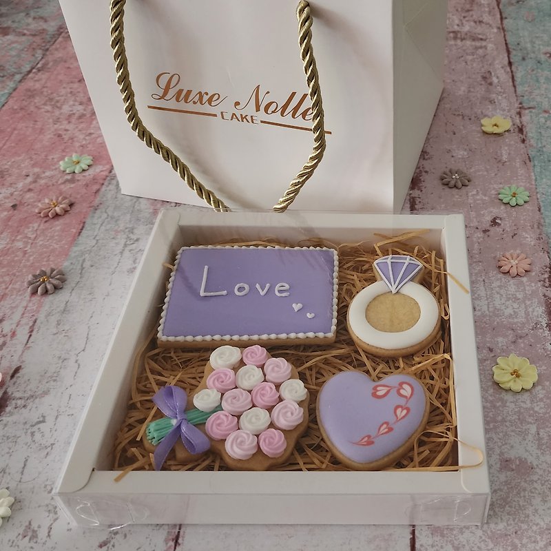 Love Message Board Frosted Cookies Gift Box-B - Handmade Cookies - Other Materials 