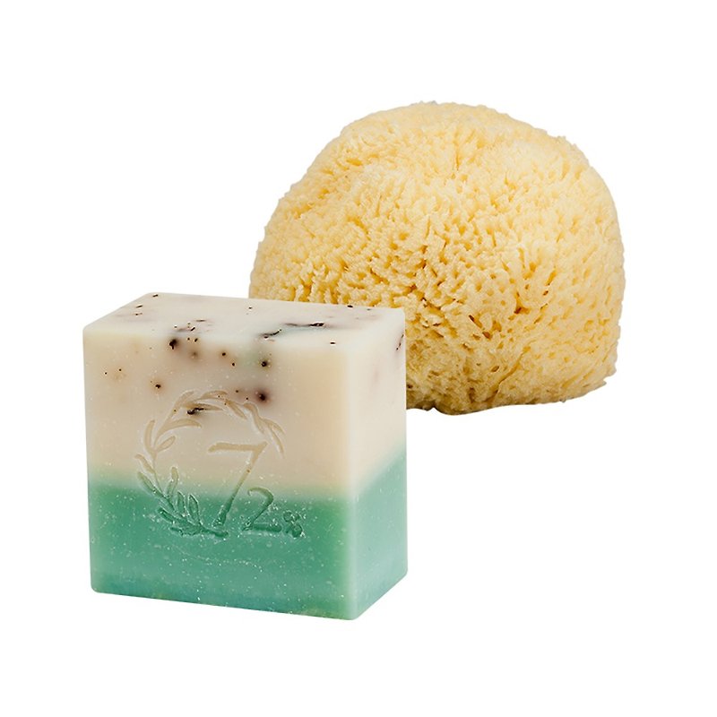 Xue Wenyang's pure and bright face special soap sponge two-piece group plus shower ball - ครีมอาบน้ำ - พืช/ดอกไม้ สีเขียว