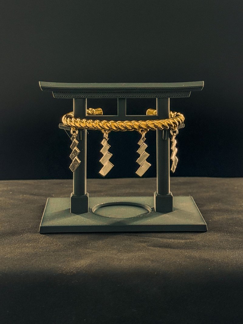 注連繩手環-厚款　鳥居型展示台附送 - 手鍊/手環 - 銅/黃銅 