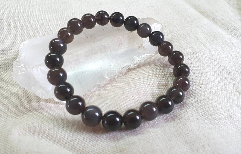 CJ62. Obsidian hand beads - สร้อยข้อมือ - เครื่องประดับพลอย สีดำ