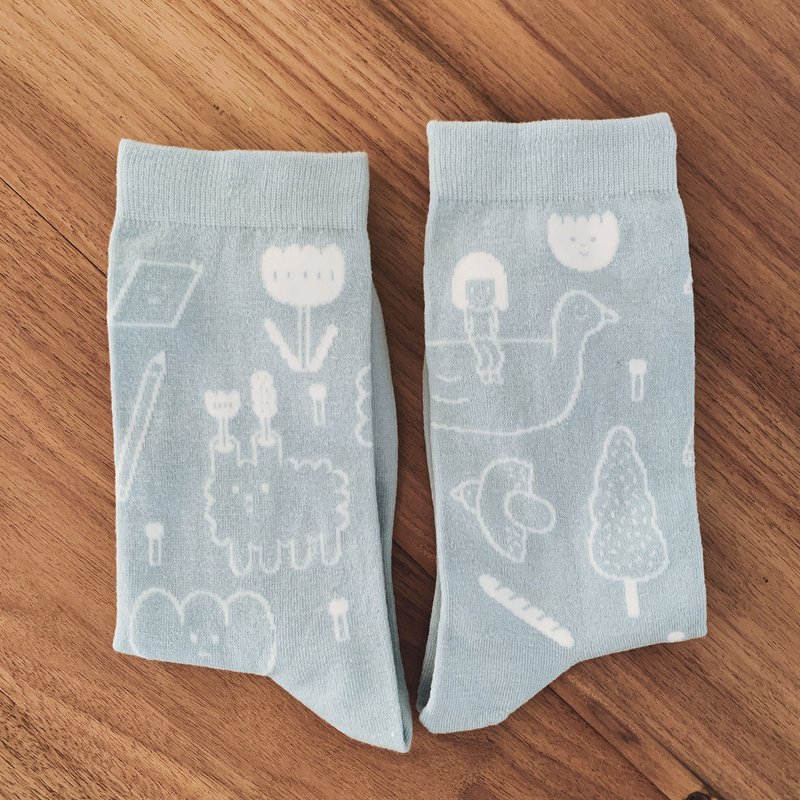 Daydream (Lake) - Yohand Socks - Socks - Cotton & Hemp Blue