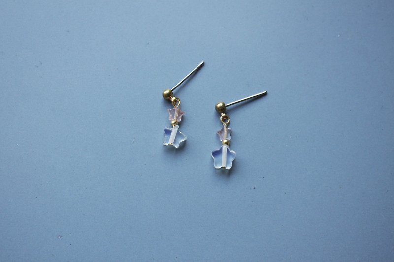 Star wish - earring  clip-on earring - Earrings & Clip-ons - Copper & Brass Pink