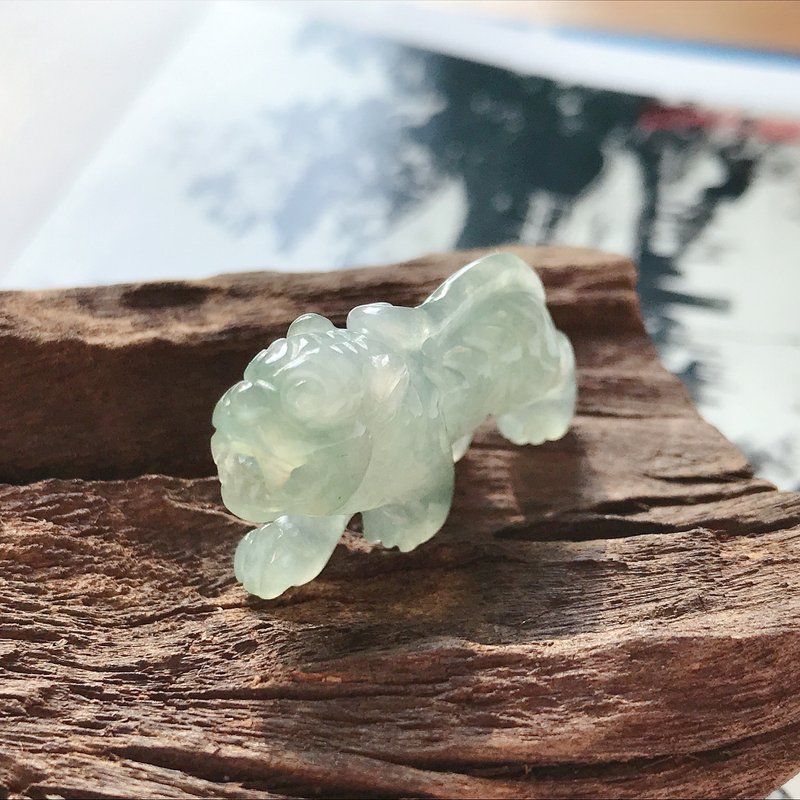 緬甸玉A貨翡翠- 翡翠老虎吊墜 送禮 玉 禮物 - 吊飾/掛飾 - 玉石 綠色