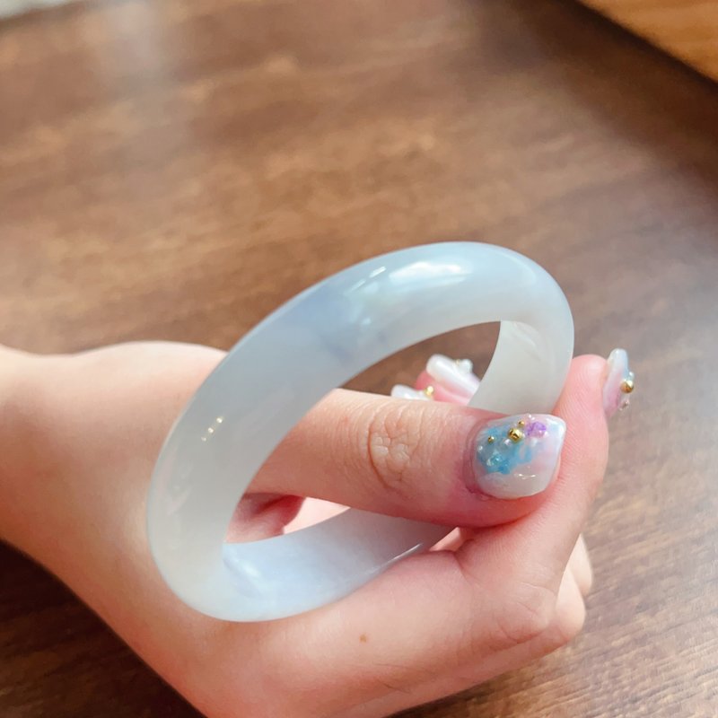 冰種飄紫羅蘭翡翠貴妃鐲手鐲 | 17.5圍 | 天然緬甸翡翠A貨 | 送禮 - 手鍊/手鐲 - 玉石 多色