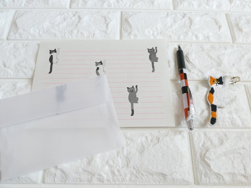 レターセット 猫 - 封筒・便箋 - 紙 ブラック