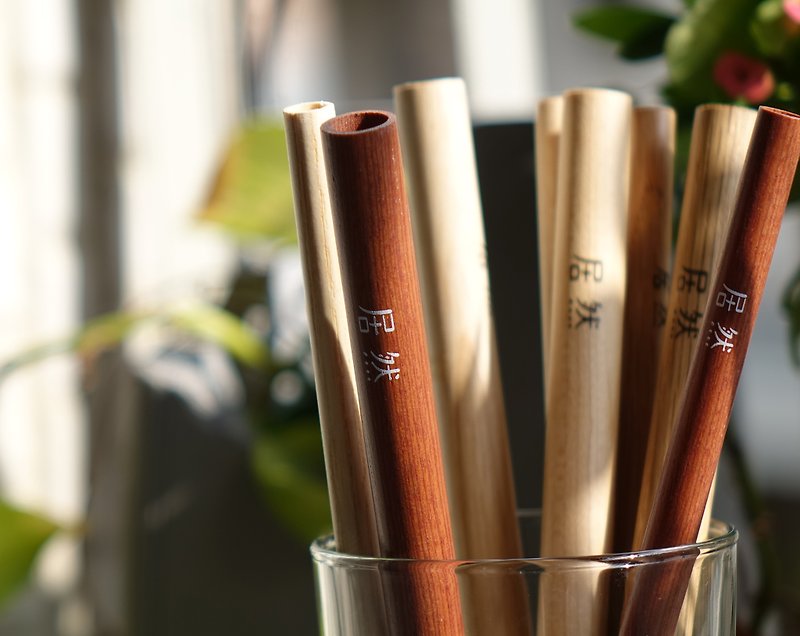 Actually natural environmental protection wooden straws (single optional) - หลอดดูดน้ำ - ไม้ หลากหลายสี