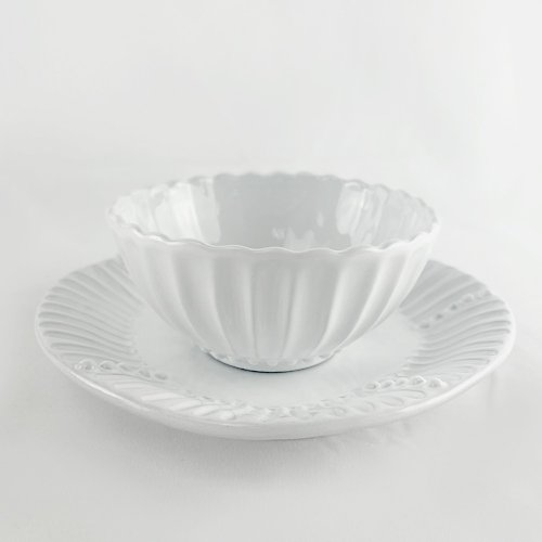 VBC Casa 【超值優惠組合】純白條紋系列 2件組(沙拉盤+湯碗)