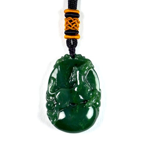 正佳珠寶 Gemsrich Jewelry 【正佳珠寶】和田碧玉 十二生肖: 馬 中國結吊墜