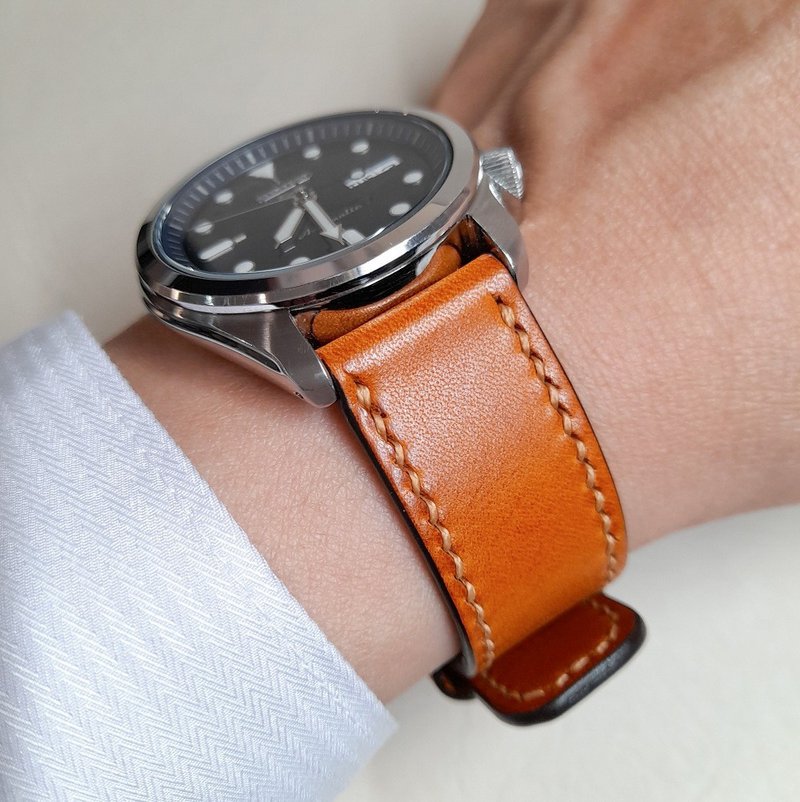 直耳通用錶帶/Apple Watch錶帶/義大利頂級皮革/5色可選 - 錶帶 - 真皮 