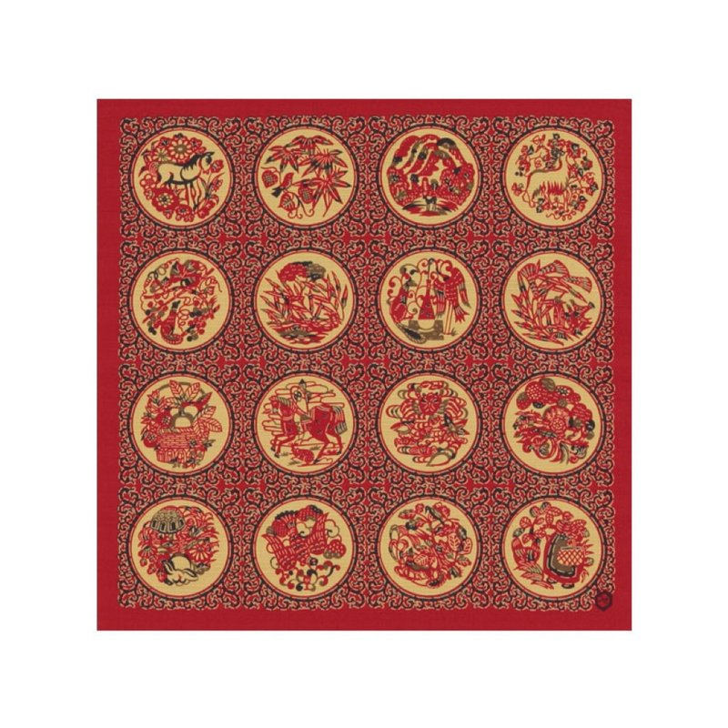 京都風呂敷包巾-芹澤圭介 中巾-伊索寓言(紅) - 擺飾/家飾品 - 棉．麻 