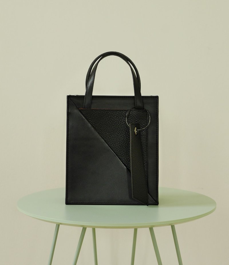 真皮托特包 Daniel Mini Tote 款 / Black - 手提包/手提袋 - 真皮 黑色